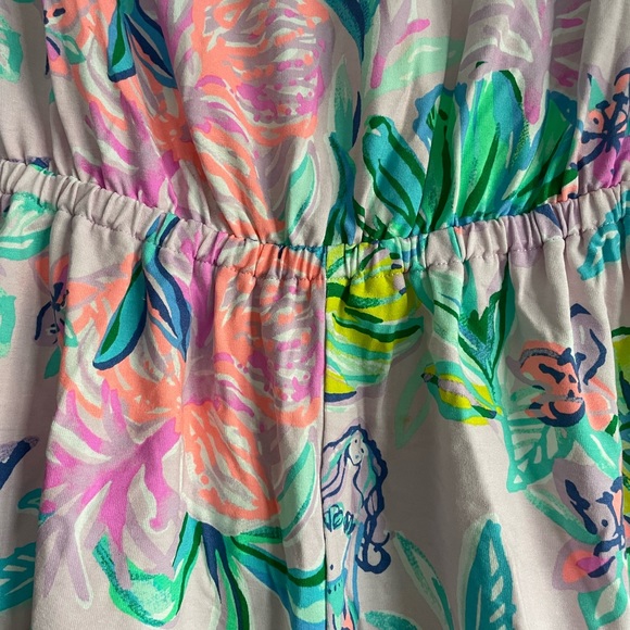 Loved, EUC Lilly Pulitzer Women’s off-shoulder Mermaid Print Romper Sz XXS SS19 - Picture 5 of 12